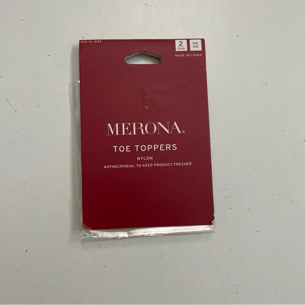 Merona Toe Toppers Sock Nylon Antimicrobial Black One Size 2 Pairs New